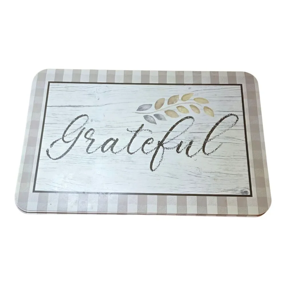 Seven Deco Foam Reversible Placemats Made in USA Grateful Blessed
